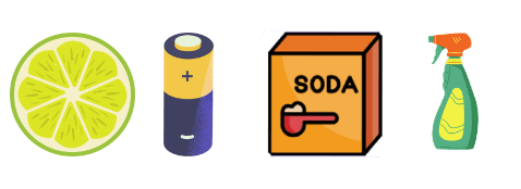 Voorbeelden van zuren en basen: limoen, batterij, bakpoeder en schoonmaakmiddel